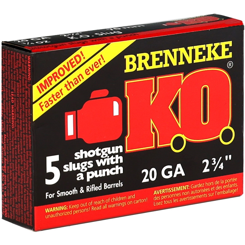 Brenneke USA 20 Gauge Ammo 2-3/4" 3/4 oz Rifled Slug - SL-202KO
