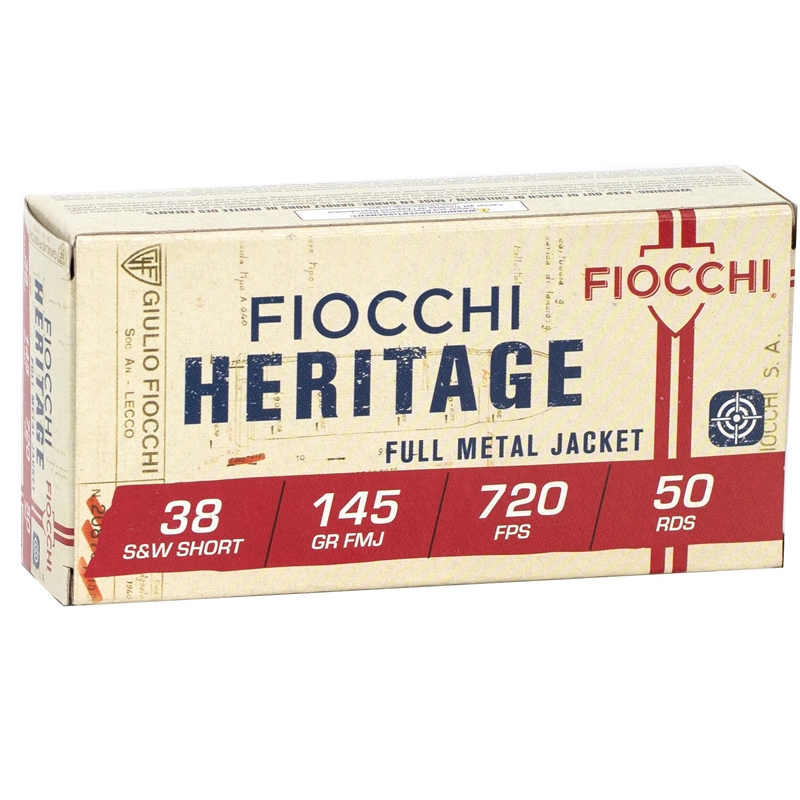 Fiocchi Specialty .38 S&W Short Ammo 145 Grain Full Metal Jacket - 38SWSHA