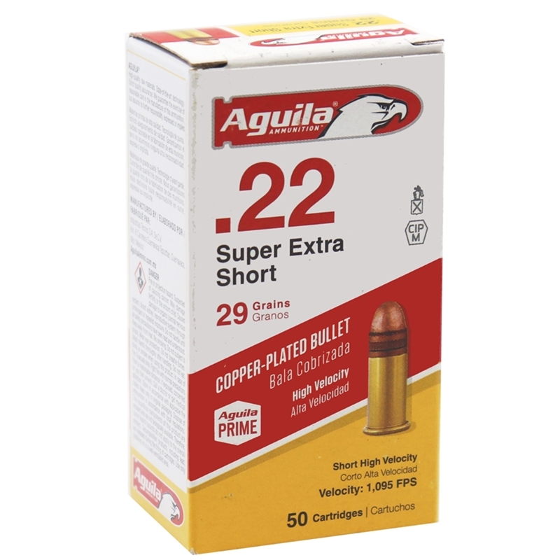 Aguila 22 Short Ammo 29 Grain Copper Plated Solid Point - 1B220110