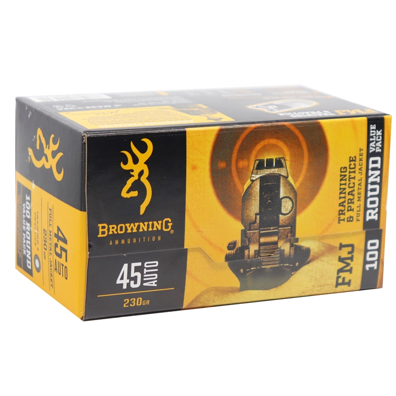 Browning 45 ACP Auto Ammo 230 Grain Full Metal Jacket 100 Round Value Pack - B191800454