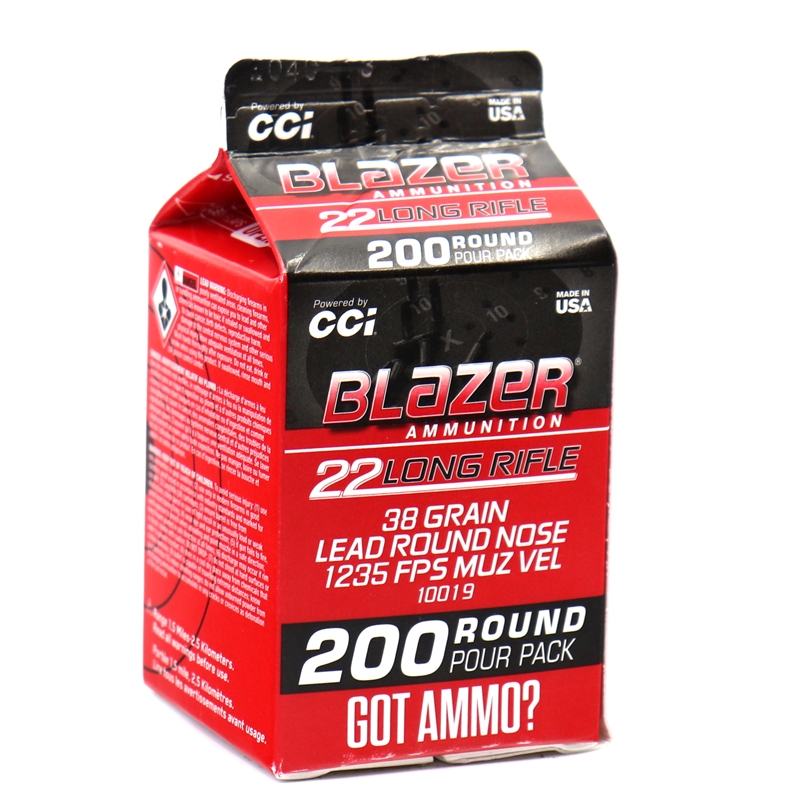 CCI Blazer 22 Long Rifle Ammo 38 Grain Lead Round Nose - 10019