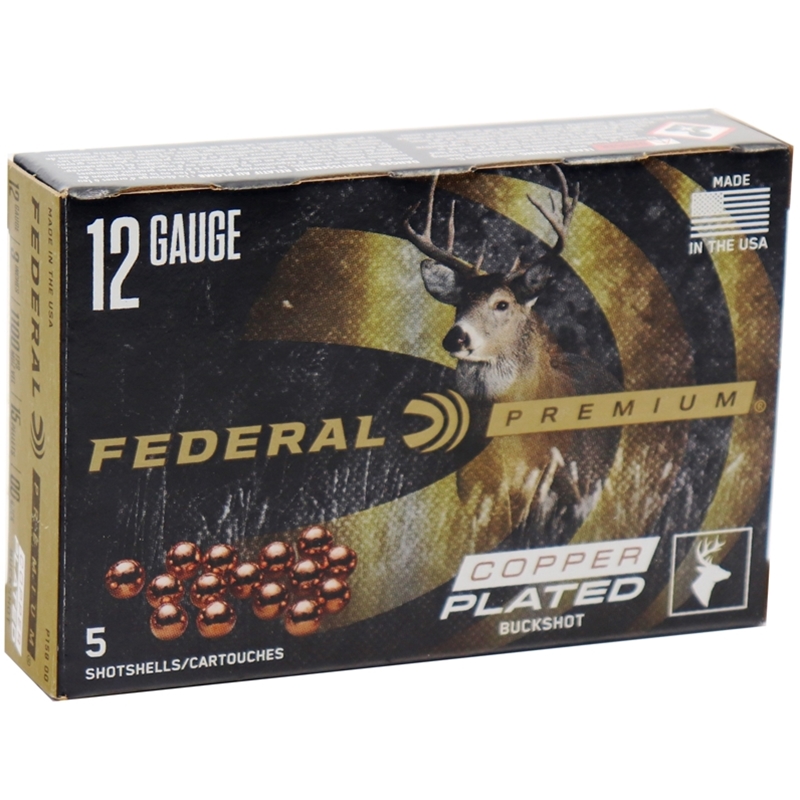 Federal Premium 12 Gauge Ammo 3" 00 Buckshot 1 1/2 oz Copper Plated 15 Pellets - P158 00