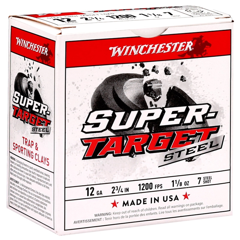 Winchester Super-Target 12 Gauge Ammo 2-3/4" 1-1/8 oz #7 Steel Shot