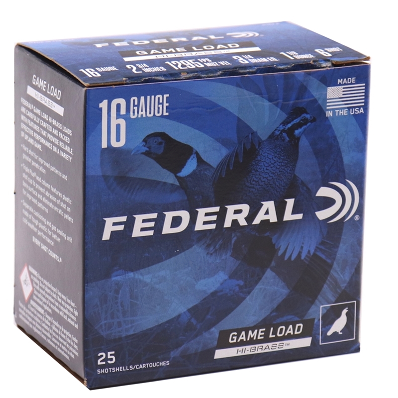 Federal Classic Hi‑Brass 16 Gauge Ammo 2 ¾″ 1 1/8 oz #6 Lead Shot – H163 6