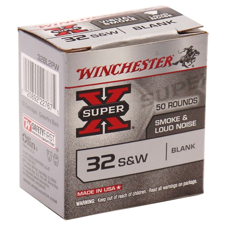 Winchester Super-X Black Powder Blank .32 S&W Ammo Loud Report *BLANKS* - 32BL2PW