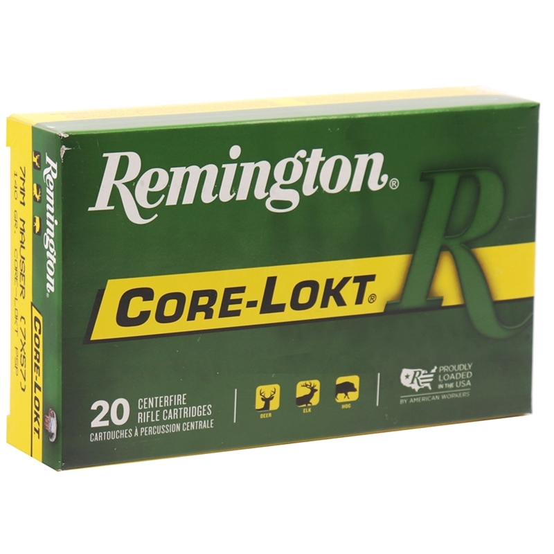 Remington Core-Lokt Ammo 7x57mm Mauser (7mm Mauser) Ammo 140 Grain Core-Lokt Pointed SP
