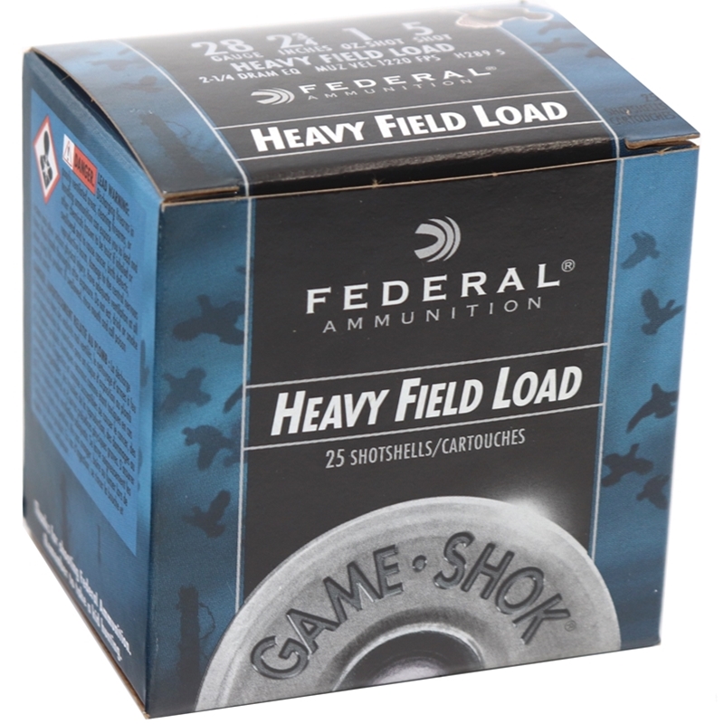 Federal Game Shok Upland Hi-Brass Load 28 Gauge Ammo 2-3/4" #5 Lead Shot 1oz 