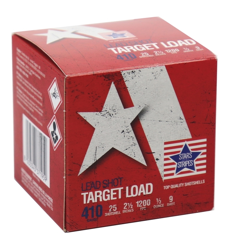 Stars and Stripes Target Load 410 Gauge Ammo 2-1/2" 1/2 oz #9 Lead Shot- CT41009