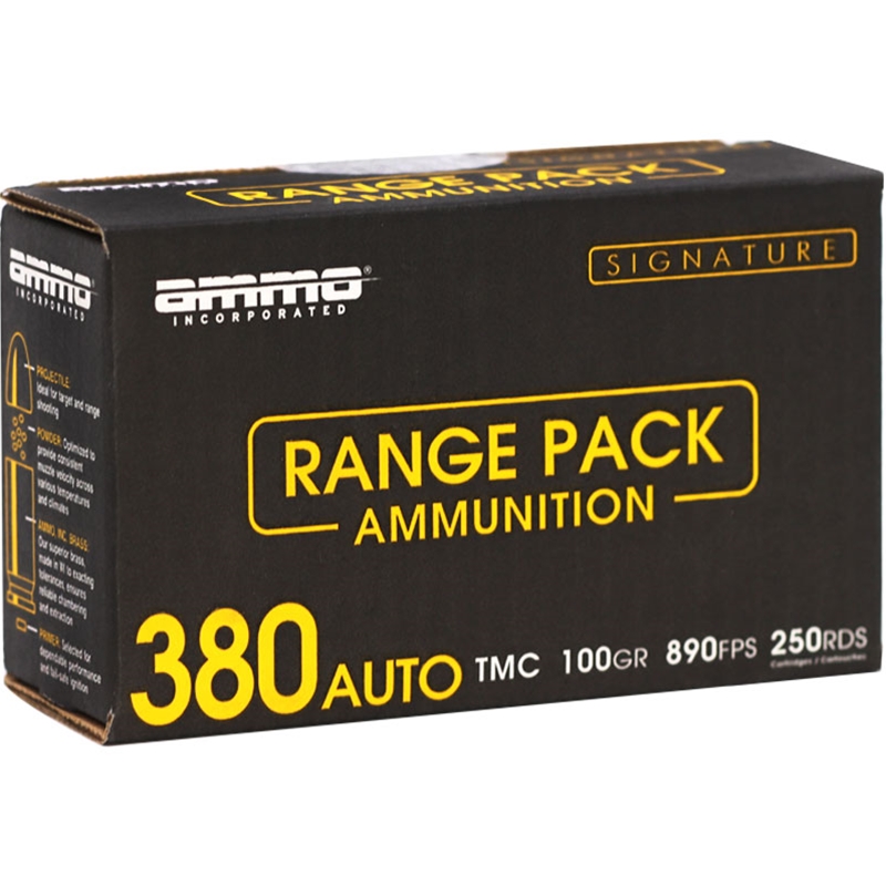 Ammo Inc Range Pack 380 ACP Ammo 100 Grain Total Metal Case - 380100TMC-A250