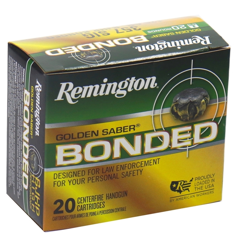 Remington Golden Saber Bonded 357 Sig Ammo 125 Grain Jacketed Hollow Point - GSB357SBB