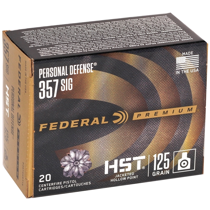 Federal Premium HST 357 SIG Ammo 125 Grain Jacketed Hollow Point - P357SHST1S