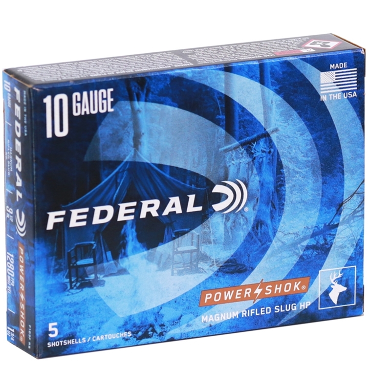 Federal Power-Shok 10 Gauge Rifled Lead Slug Ammo 3-1/2" 1-3/4 oz. - F103F RS