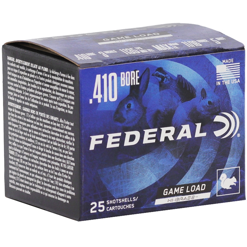 Federal Game-Shok 410 Gauge Ammo 3” 11/16 oz #5 Lead Shot 117 Pellets - H413 5