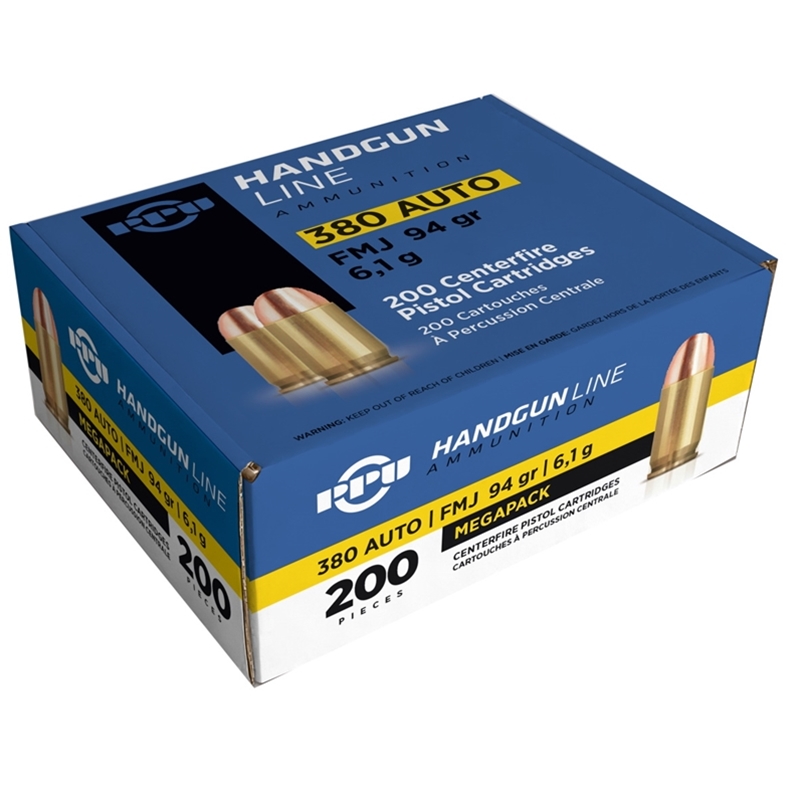  Prvi Partizan 380 ACP Auto Ammo 94 Grain Full Metal Jacket - PPH380M