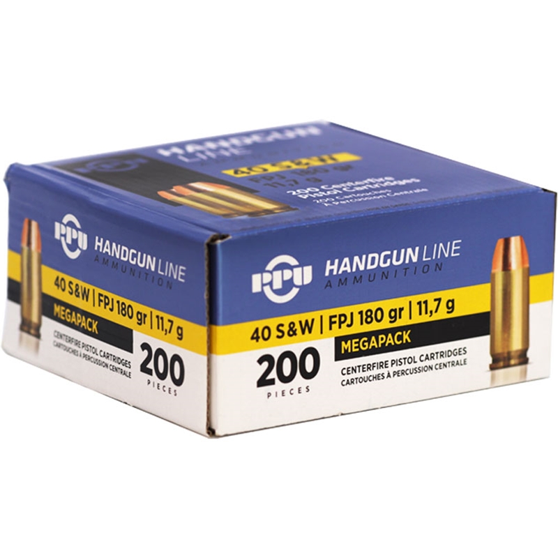 Prvi Partizan 40 S&W Ammo 180 Grain Flat Point Jacket - PPH40M