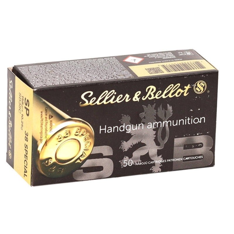 Sellier & Bellot 38 Special Ammo 158 Grain Soft Point - SB38C
