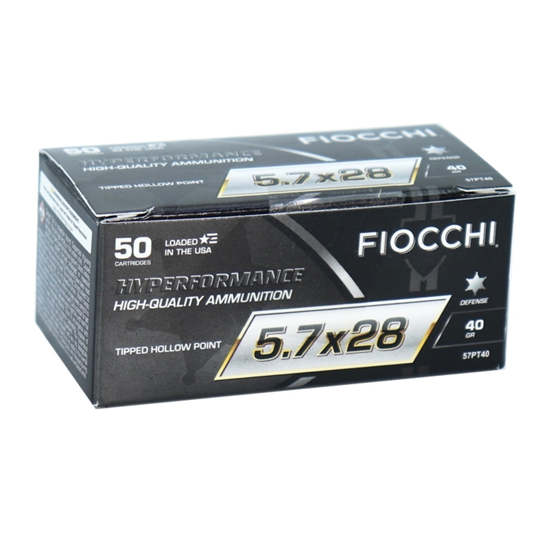 Fiocchi Hyperformance 5.7x28mm Ammo 40 Grain Tipped Hollow Point - 57PT40