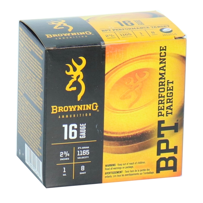 Browning BPT16 Gauge Ammo 2-3/4" 1 oz. #8 Shot - B193611628