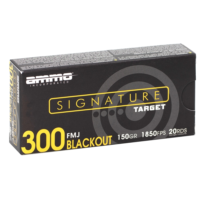 Ammo Inc. Signature 300 AAC Blackout Ammo 150 Grain Full Metal Jacket - 300B150FMJ-A20