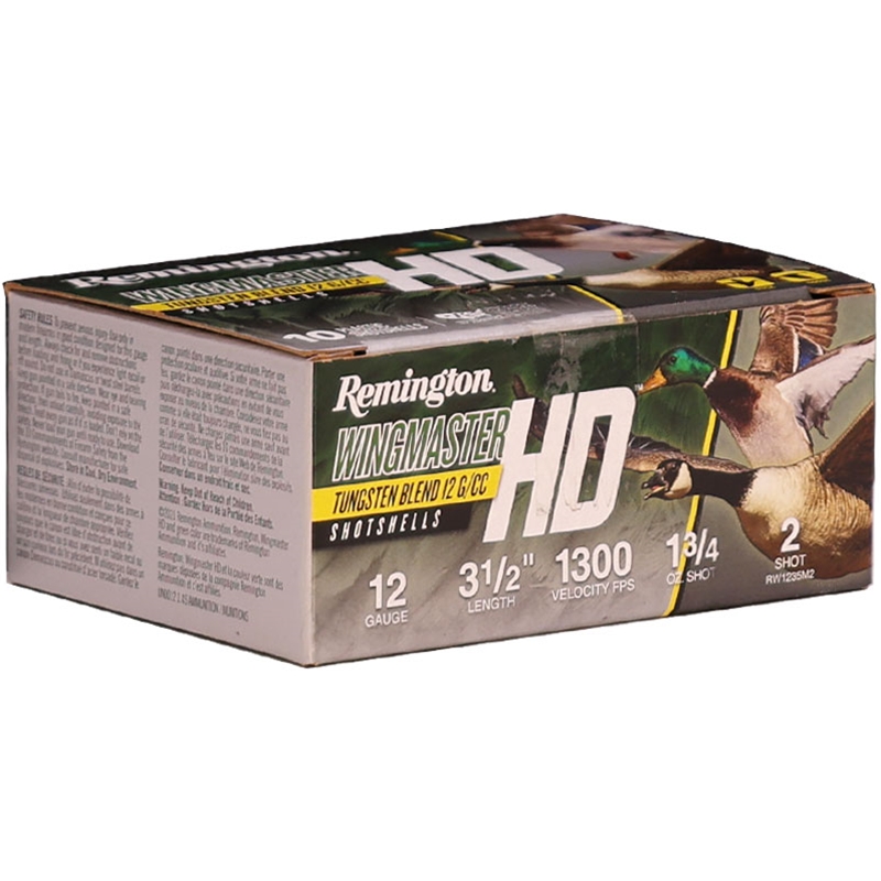 Remington Wingmaster 12 Gauge Ammo 3 1/2" 1 3/4 Tungsten Alloy #2 Shot - RW1235M2