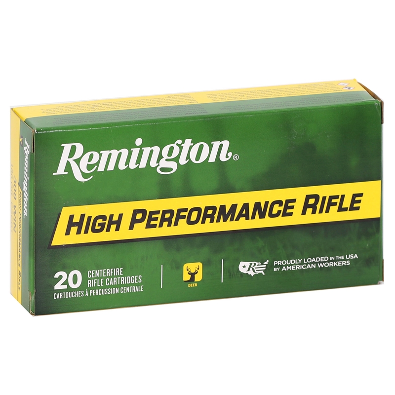 Remington High Performance Rifle .308 Winchester Ammo 180 Grain Pointed Soft Point Boat‑Tail – R308W4