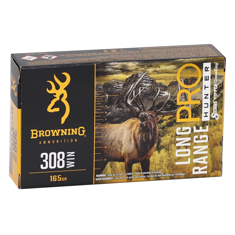 Browning Long Range Pro 308 Winchester Ammo 165 Grain Boat Tail Polymer Tip - B192503082