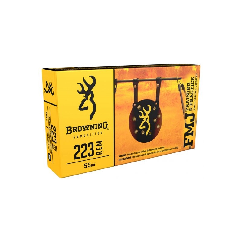 Browning Target and Practice 223 Ammo 55 Grain Full Metal Jacket 500 Rounds