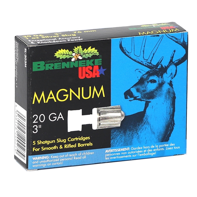Brenneke USA Magnum 20 Gauge Ammo 3" 1 oz Rifled Slug - SL-203M