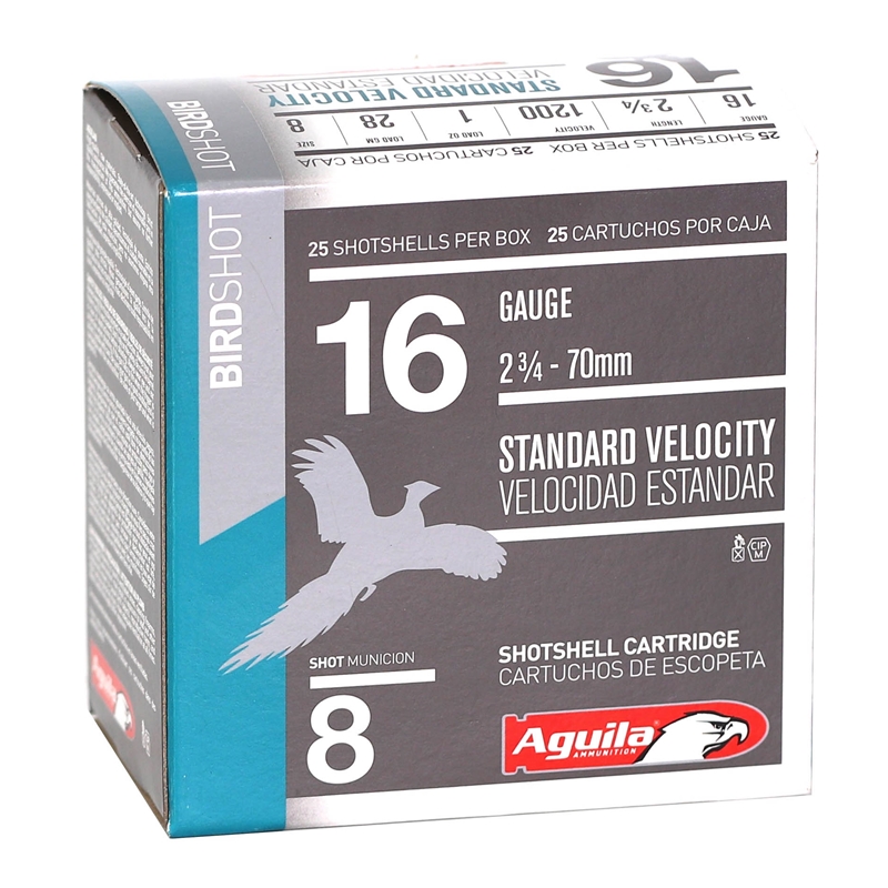 Aguila Field 16 Gauge Ammo 2 ¾″ 1 oz #8 Lead Shot – 1CHB1618