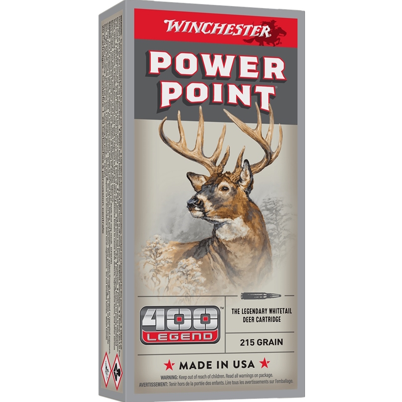 Winchester Power-Point 400 Legend Ammo 215 Grain Jacketed Soft Point - X4001