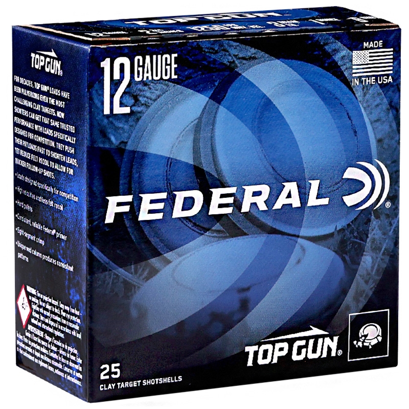 Federal Top Gun Sporting 12 Gauge Ammo 2-3/4" 1 oz #8 Shot 250 Round Case