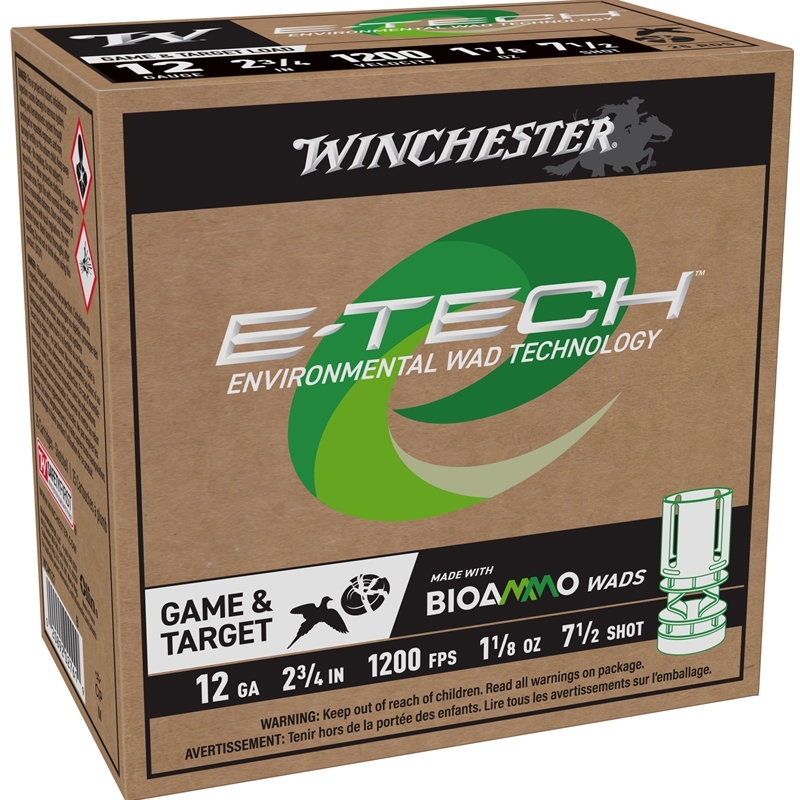 Winchester E-Tech 12 Gauge Ammo 2 3/4" 1 1/8 oz #7.5 Lead Shot - WCM127