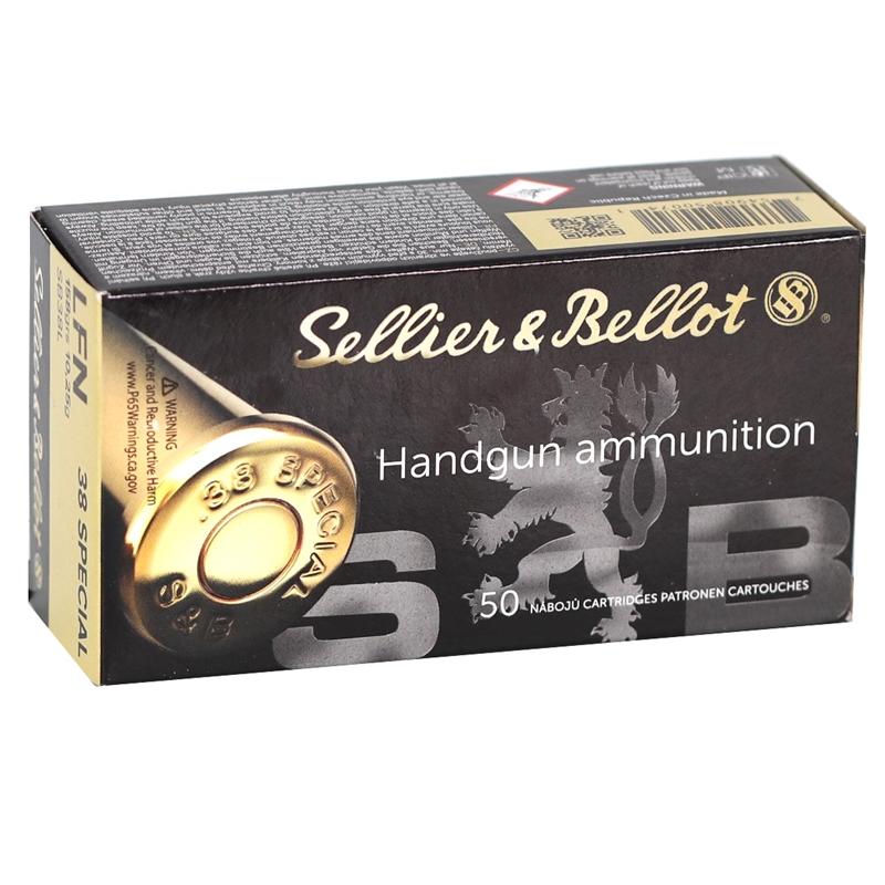 Sellier & Bellot Handgun 38 Special Ammo 158 Grain Lead Flat Nose - SB38L