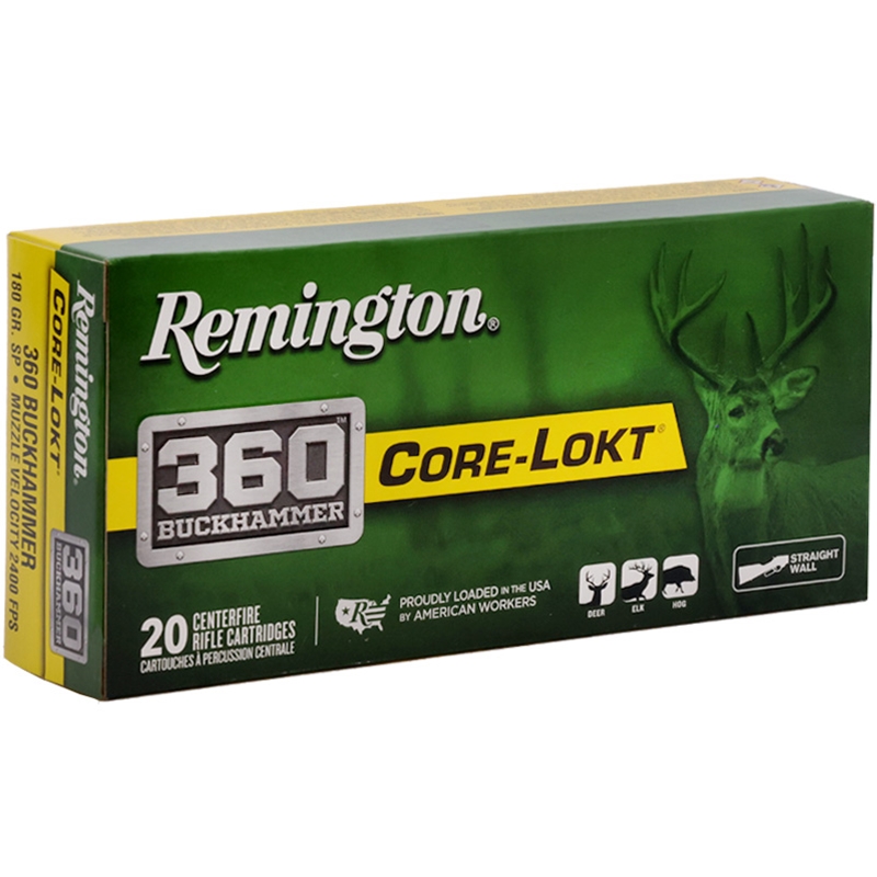 Remington Core-Lokt 360 Buckhammer Ammo 180 Grain Jacketed Soft Point - R360BH4