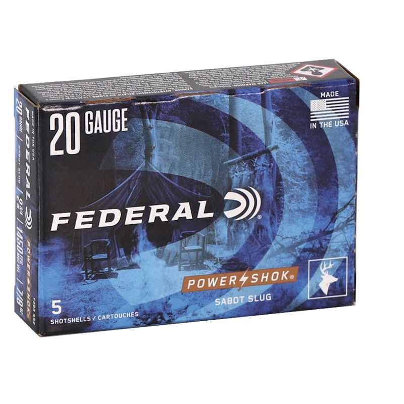 Federal Power-Shok 20 Gauge Ammo 2-3/4" 7/8 oz. Sabot Slug - F203SS2
