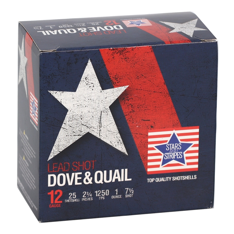 Stars and Stripes Dove & Quail 12 Gauge Ammo 2-3/4'' 1 oz #7.5 Shot - CDQ12875