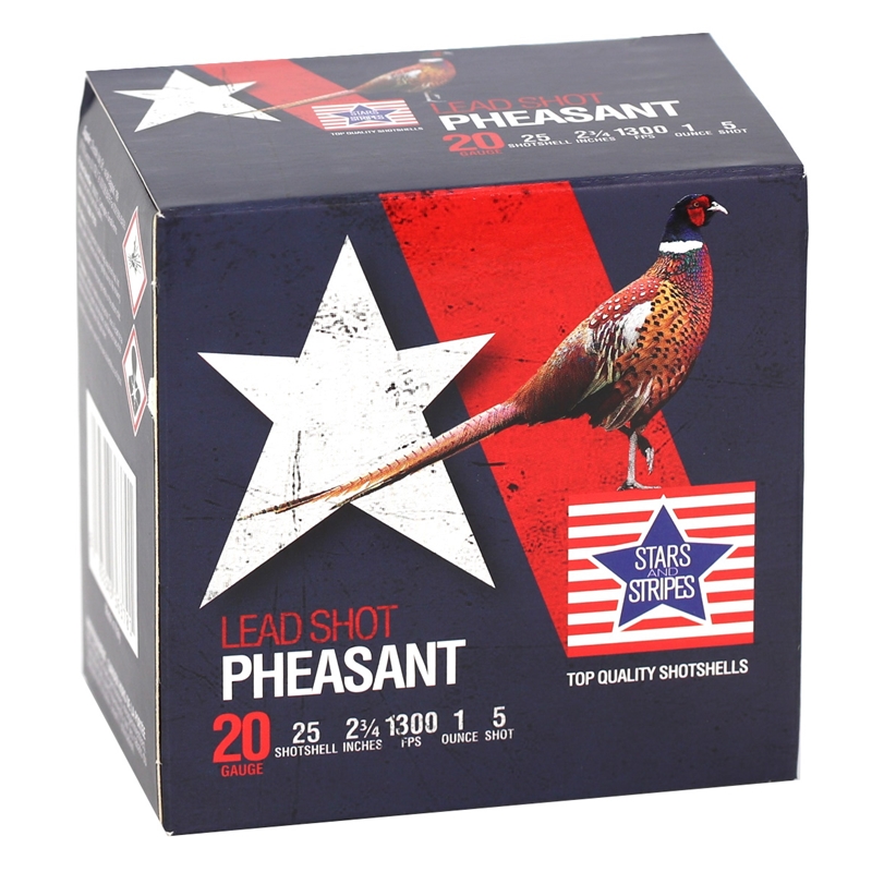 Stars and Stripes Pheasant Load 20 Gauge Ammo 2-3/4" 1 oz #5 Lead Shot - CP92805