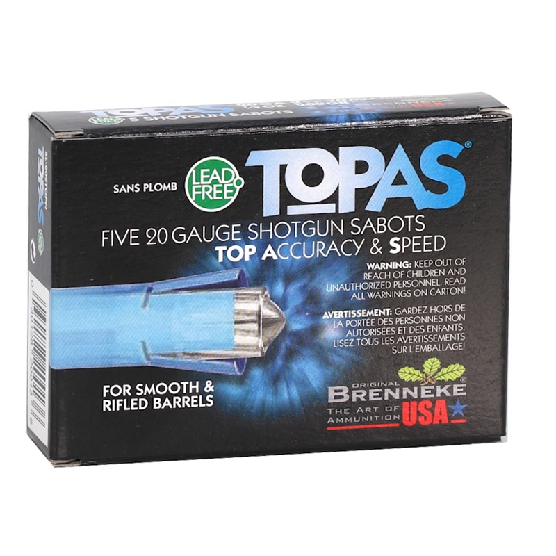 Brenneke TOPAS Sabot 20 Gauge Ammo 200 Grain 2 3/4" 1/2 oz. Slug - SL-202TOPN