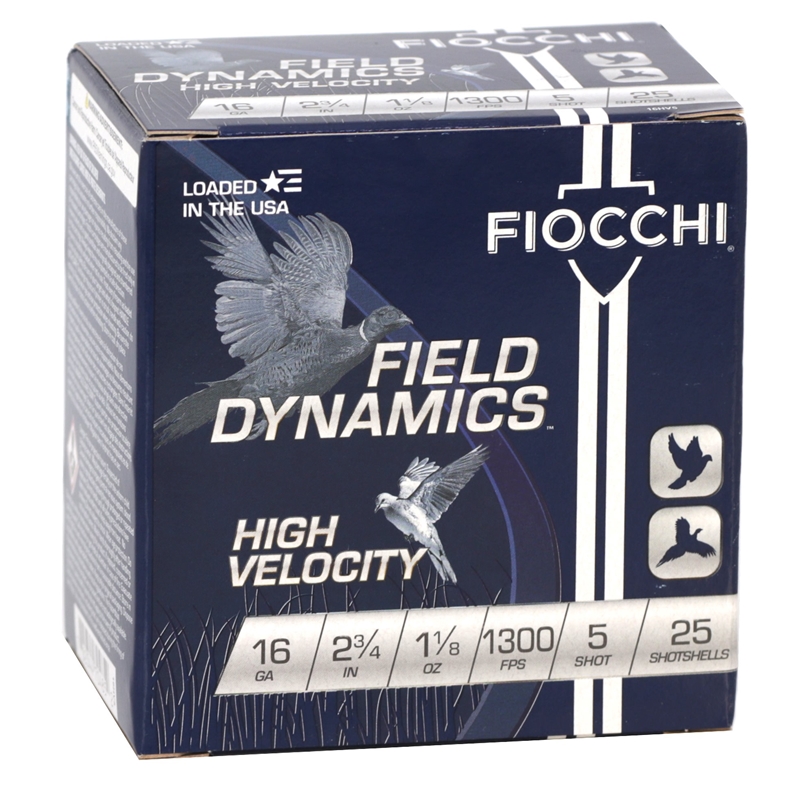 Fiocchi High Velocity 16 Gauge Ammo 2 3/4" 1 1/8 oz #5 Shot - 16HV5