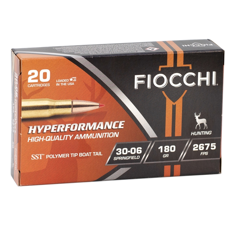 Fiocchi Hyperformance 30-06 Springfield Ammo 180 Grain SST Polymer Tip Boat Tail - 3006HSC