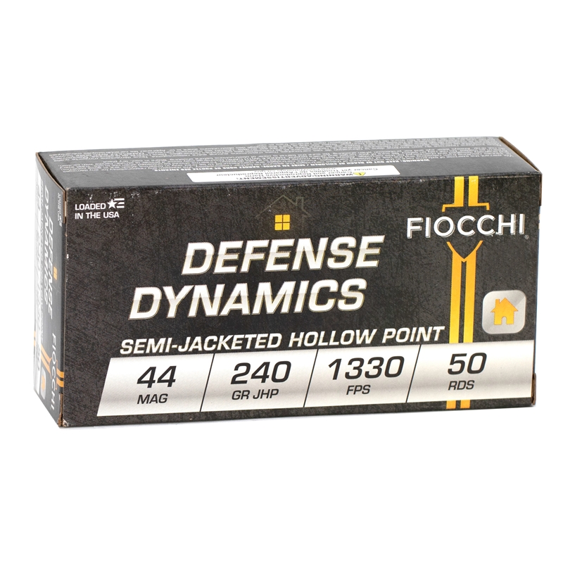 Fiocchi Defense Dynamics 44 Remington Magnum Ammo 240 Grain Semi Jacketed Hollow Point - 44D500
