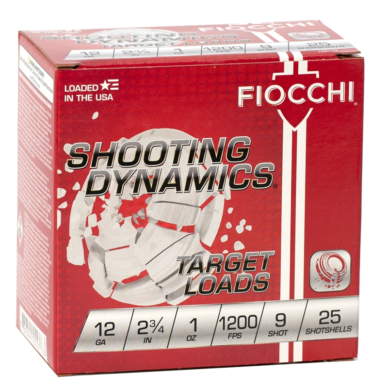 Fiocchi Shooting Dynamics 12 Gauge Ammo 2-3/4" 1oz. Target Loads #9 Shot - 12SD1H9