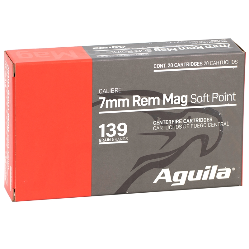 Aguila InterLock 7mm Remington Magnum Ammo 139 Grain Boat Tail Soft Point – 80591AG