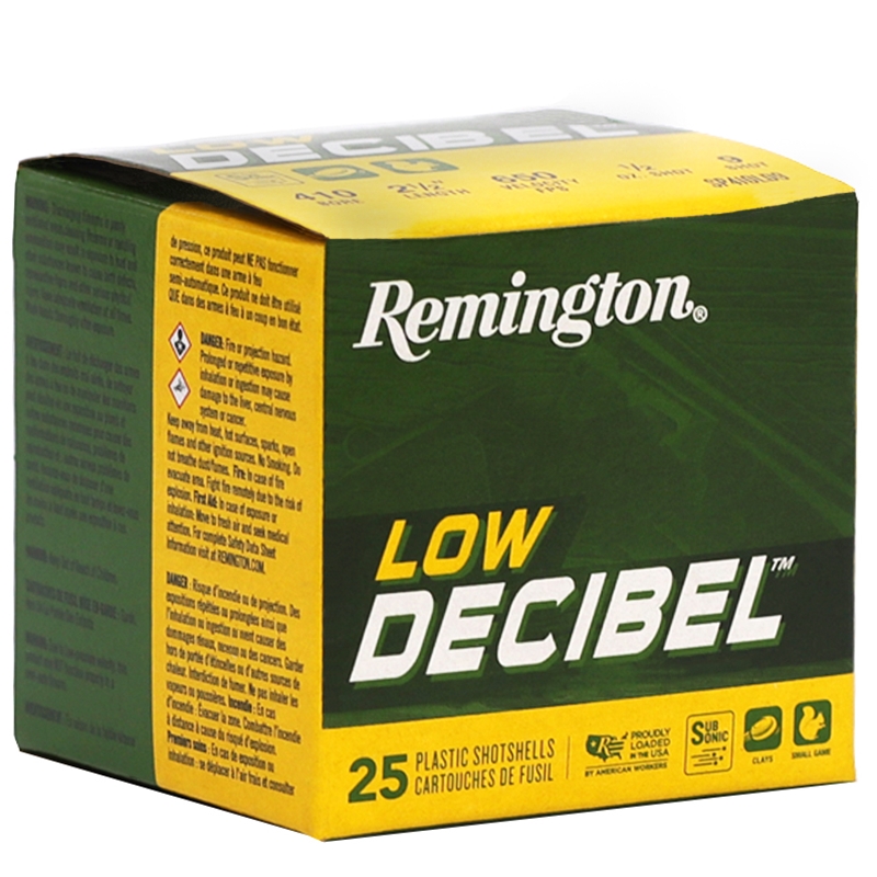 Remington Low Decibel 410 Bore Ammo 2 1/2" 1/2 oz #9 Lead Shot - SP410LD9