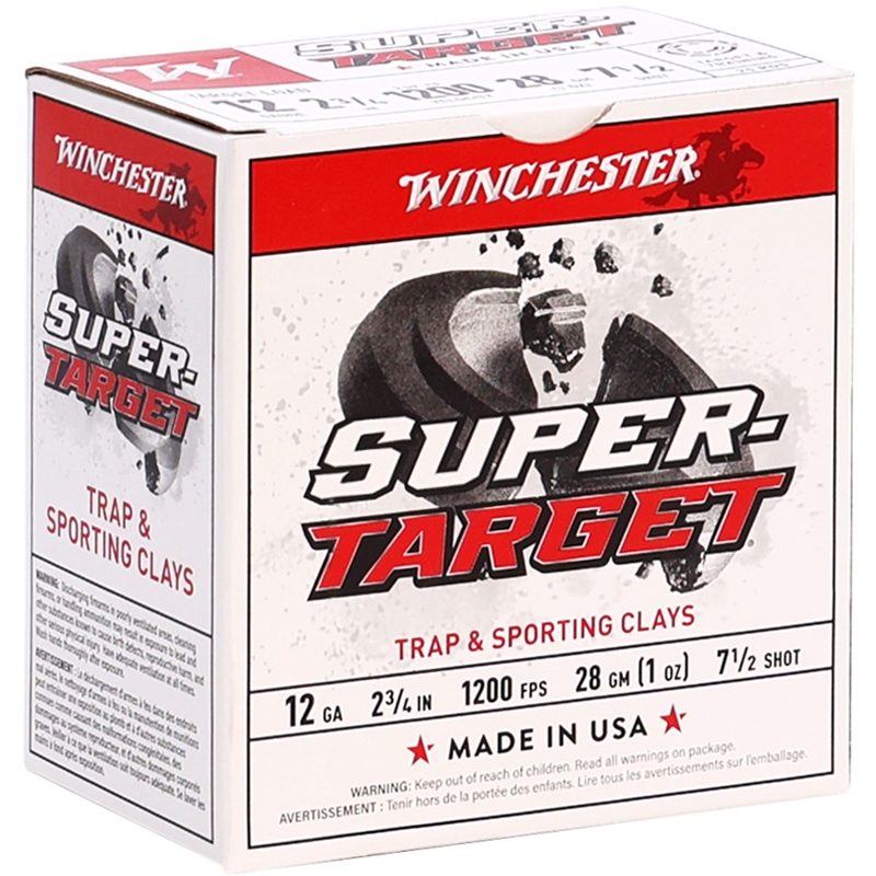 Winchester Super-Target 12 Gauge Ammo 2 3/4" 1 oz #7.5 Lead Shot - TRGT12007