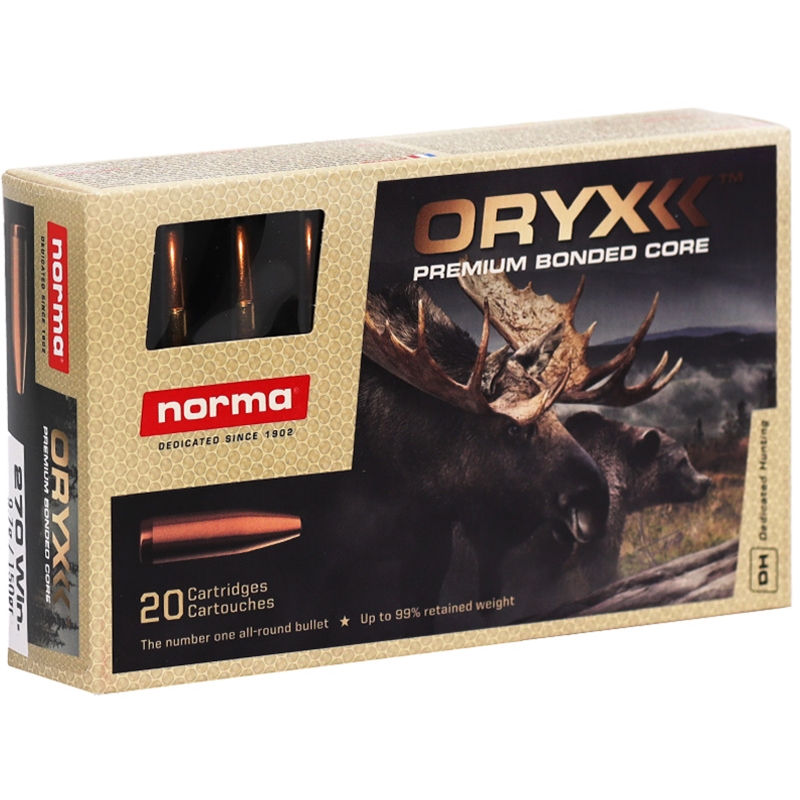 Norma Oryx 270 Winchester Ammo 150 Grain Bonded Soft Point – 20169012