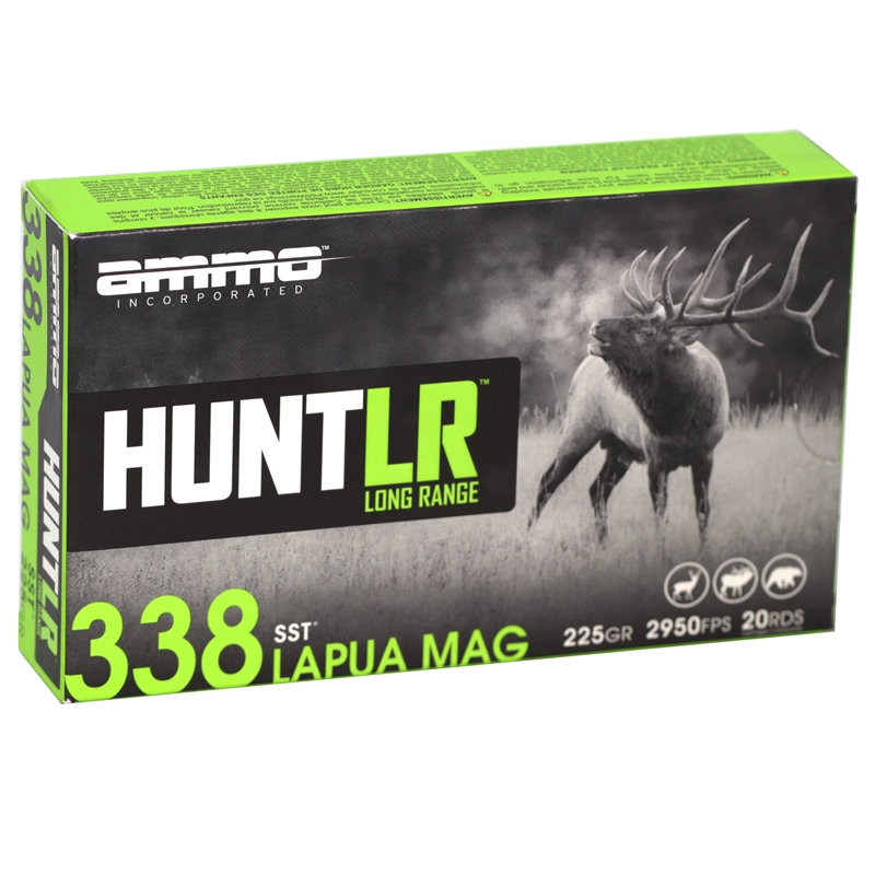 Ammo Inc. Hunt LR 338 Lapua Magnum Ammo 225 Grain Super Shock Tip - 338LM225ST-A20
