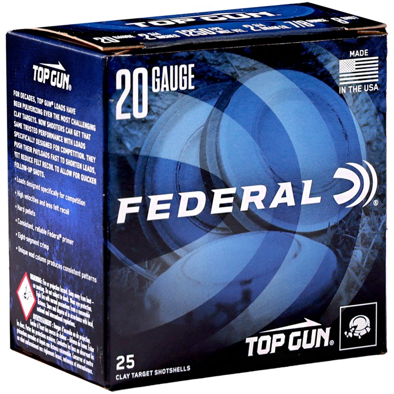 Federal Top Gun Sporting 20 Gauge Ammo 2 3/4" 7/8oz #8 Shot 250 Rounds - TGS2248