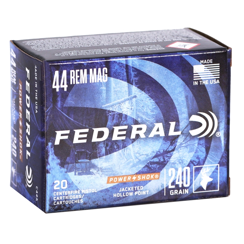 Federal Power-Shok 44 Remington Magnum Ammo 240 Grain Jacketed Hollow Point - C44A