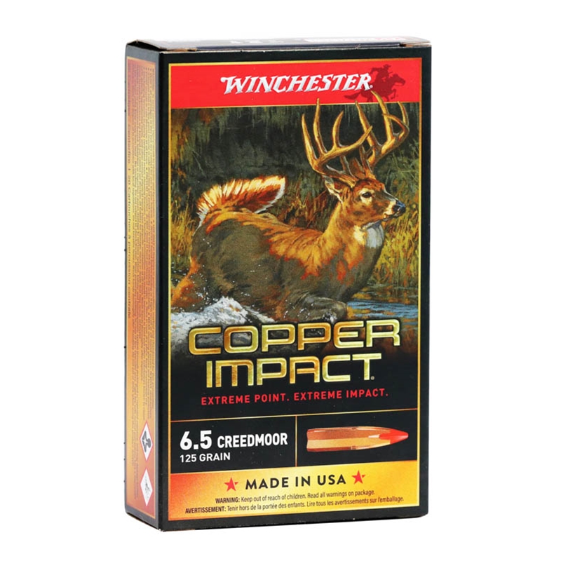Winchester Copper Impact 6.5 Creedmoor Ammo 125 Grain Copper Extreme Point - X65CLF